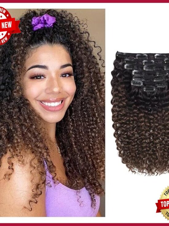 18-Inch Human Hair Extensions, 7-Piece Set with 17 Clips, 120g main image 4